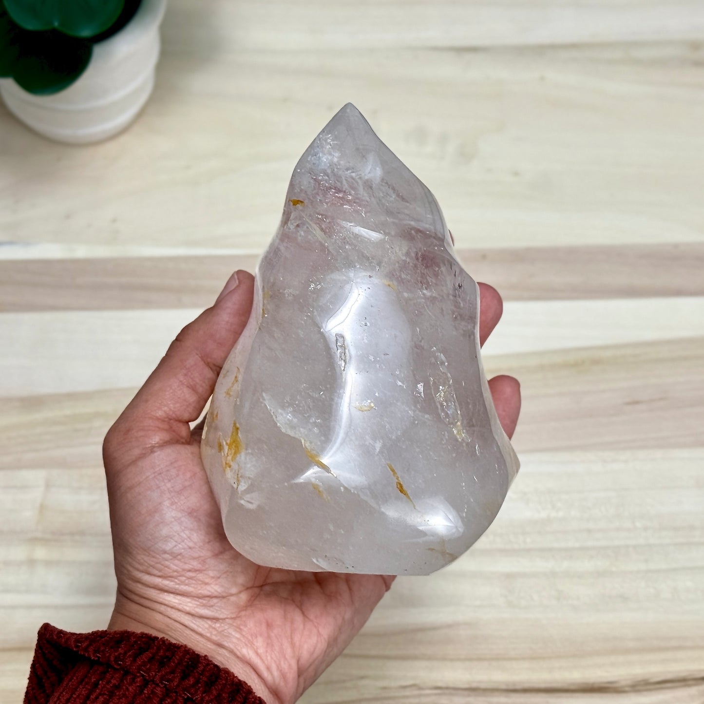 Clear Quartz Flame Carving B, 2 lb. 11.8 oz. - Itsy's Crystal Cove LLC