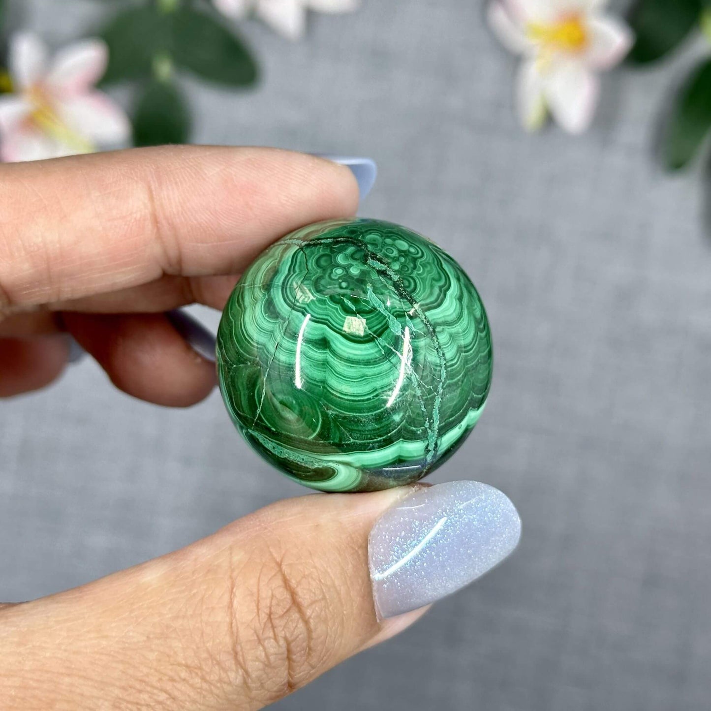 33.6mm Natural Malachite Sphere - Itsy's Crystal Cove LLC