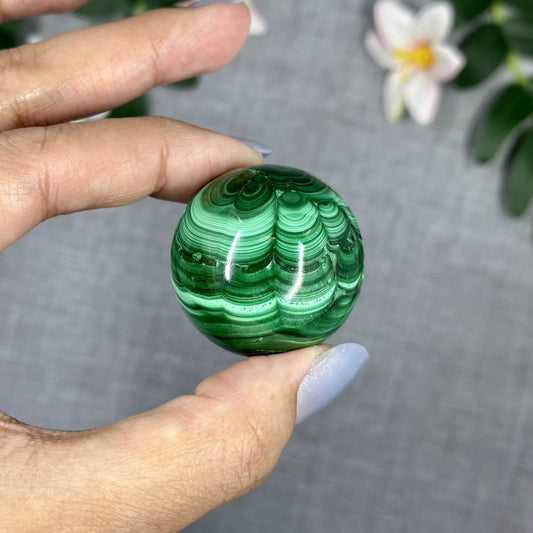 37.6mm Natural Malachite Sphere - Itsy's Crystal Cove LLC