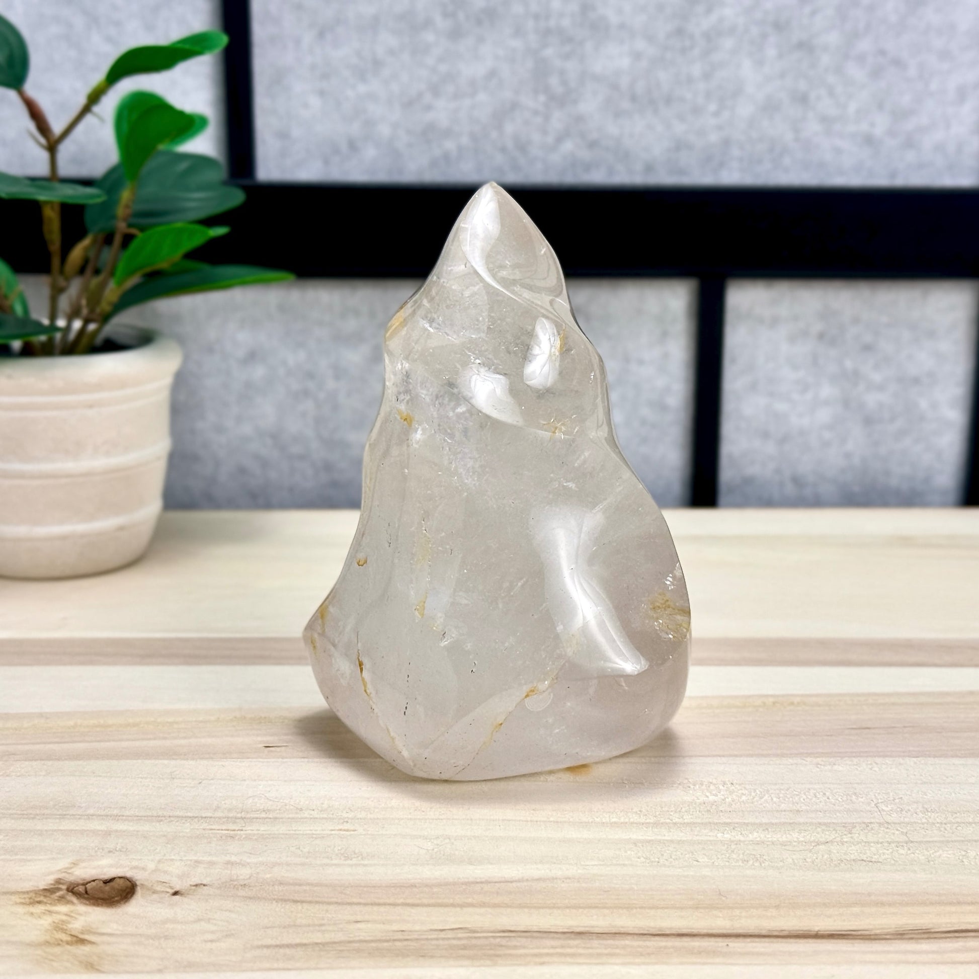 Clear Quartz Flame Carving B, 2 lb. 11.8 oz. - Itsy's Crystal Cove LLC