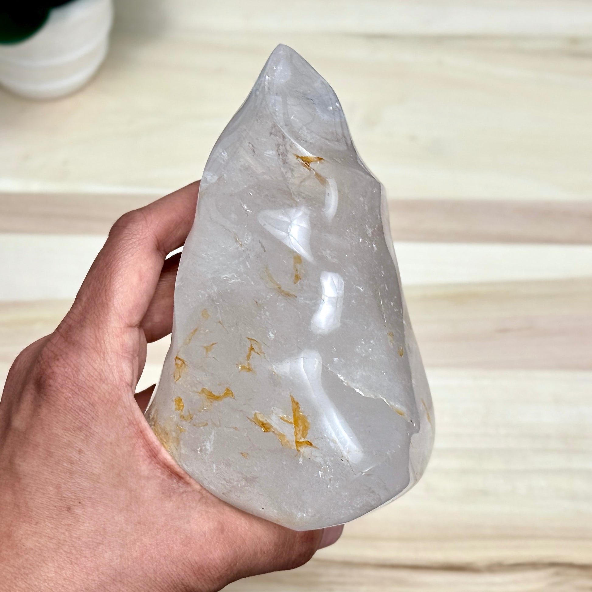 Clear Quartz Flame Carving B, 2 lb. 11.8 oz. - Itsy's Crystal Cove LLC