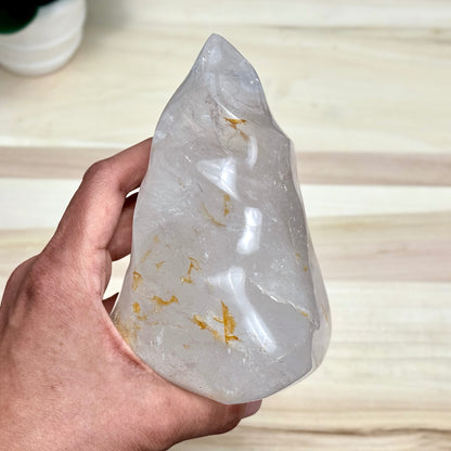 Clear Quartz Flame Carving B, 2 lb. 11.8 oz. - Itsy's Crystal Cove LLC