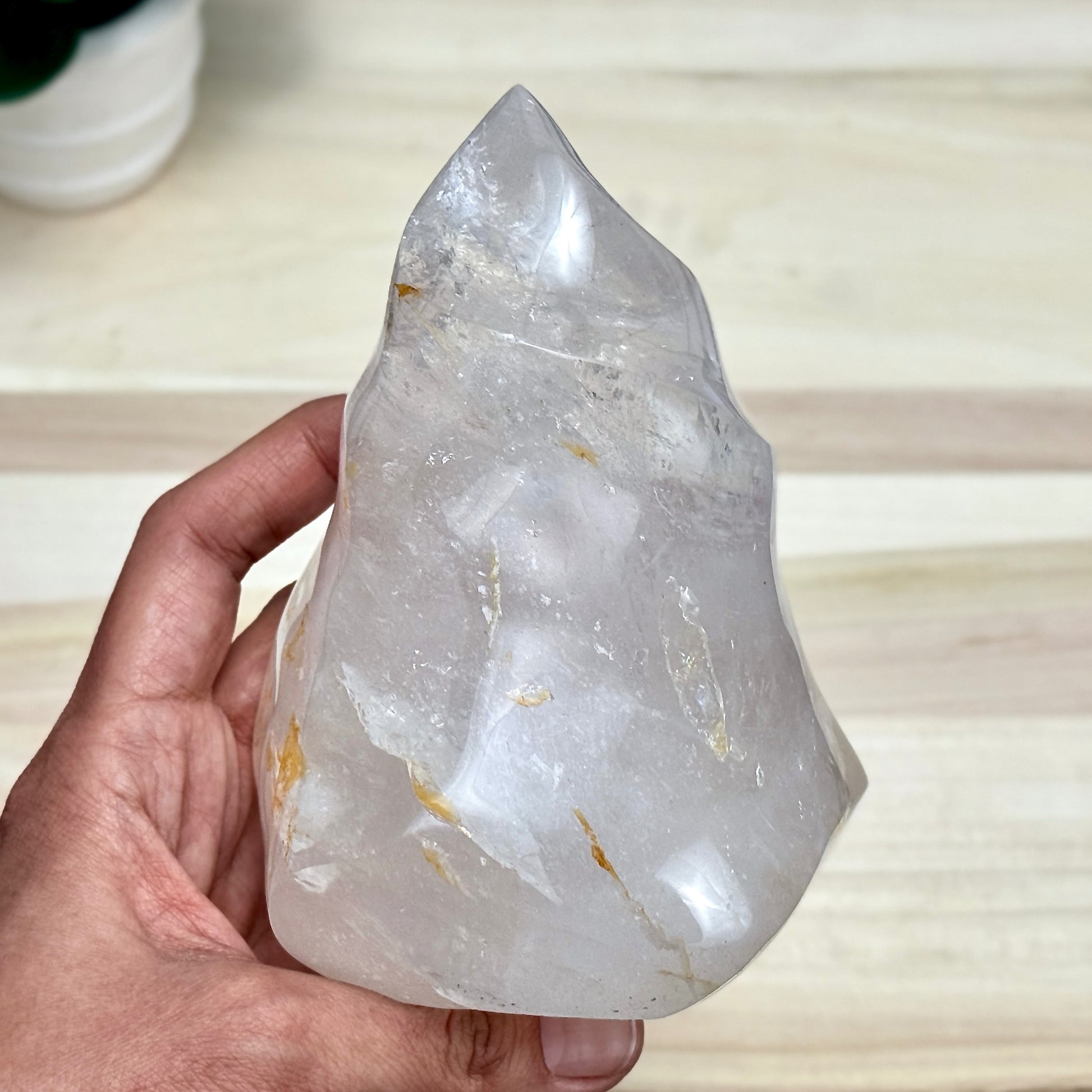 Clear Quartz Flame Carving B, 2 lb. 11.8 oz. - Itsy's Crystal Cove LLC