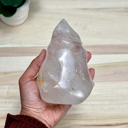Clear Quartz Flame Carving B, 2 lb. 11.8 oz. - Itsy's Crystal Cove LLC
