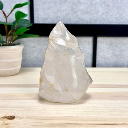 Clear Quartz Flame Carving B, 2 lb. 11.8 oz. - Itsy's Crystal Cove LLC