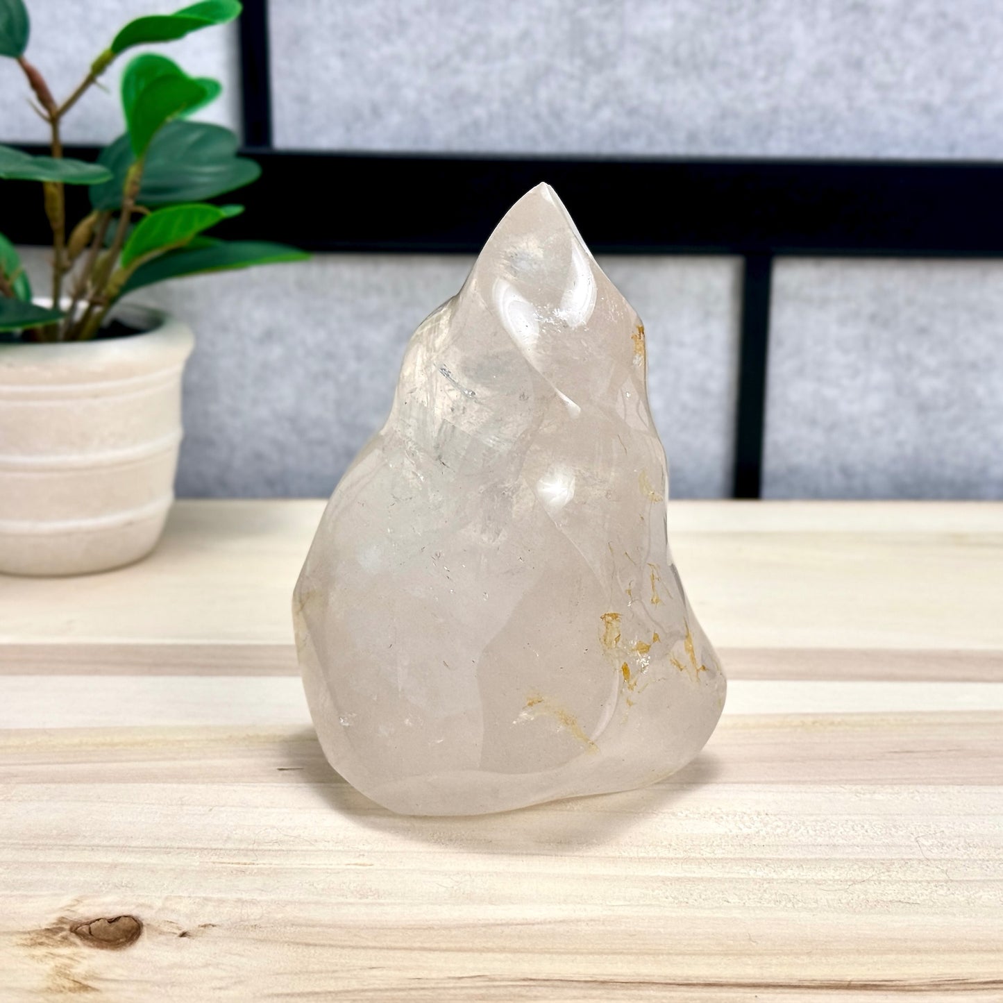 Clear Quartz Flame Carving B, 2 lb. 11.8 oz. - Itsy's Crystal Cove LLC