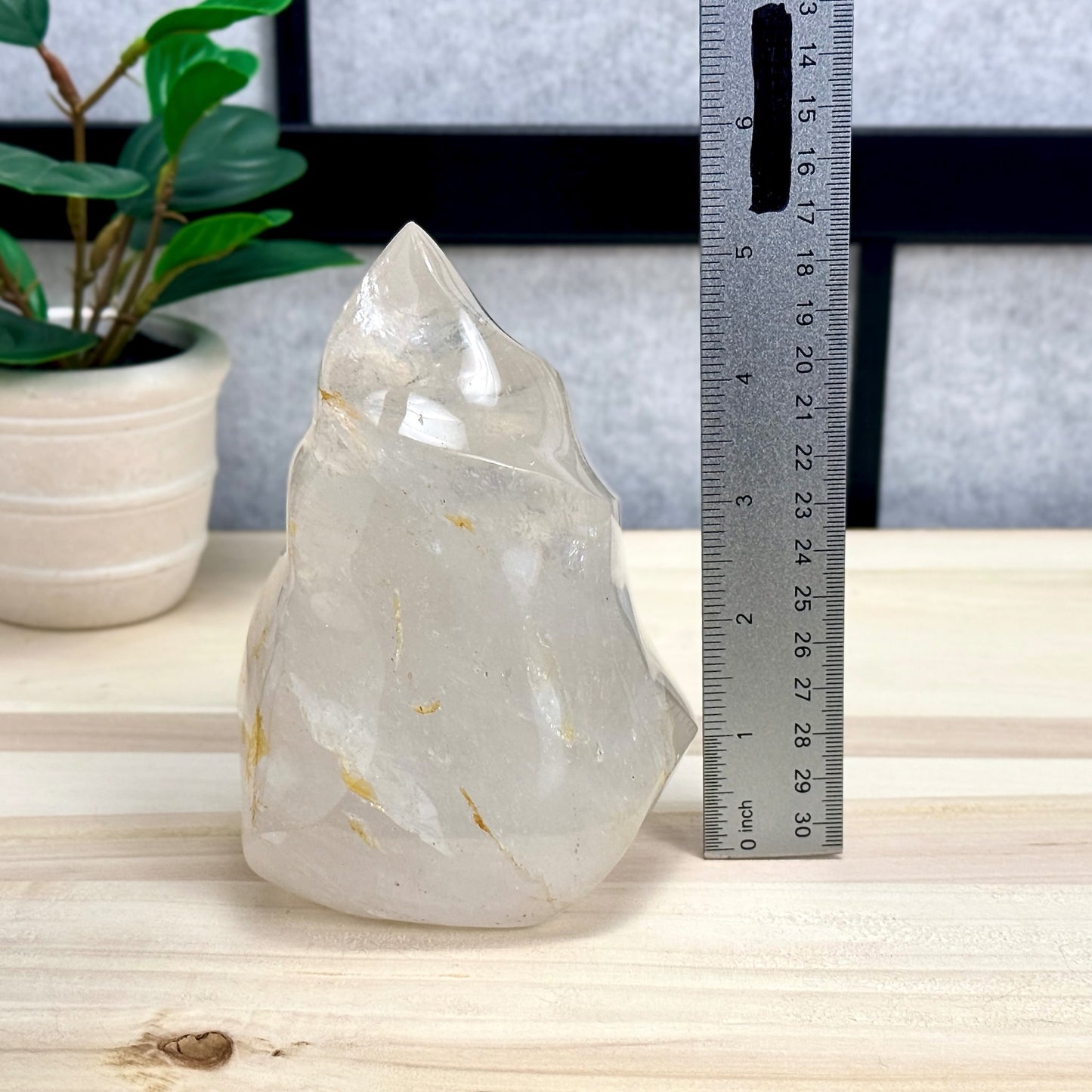 Clear Quartz Flame Carving B, 2 lb. 11.8 oz. - Itsy's Crystal Cove LLC