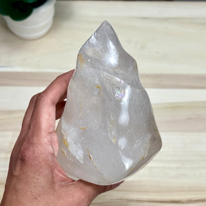 Clear Quartz Flame Carving B, 2 lb. 11.8 oz. - Itsy's Crystal Cove LLC