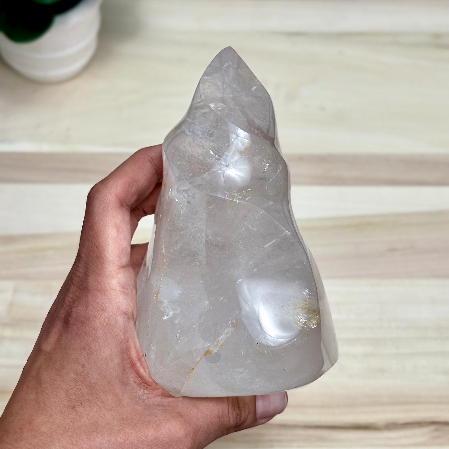 Clear Quartz Flame Carving B, 2 lb. 11.8 oz. - Itsy's Crystal Cove LLC
