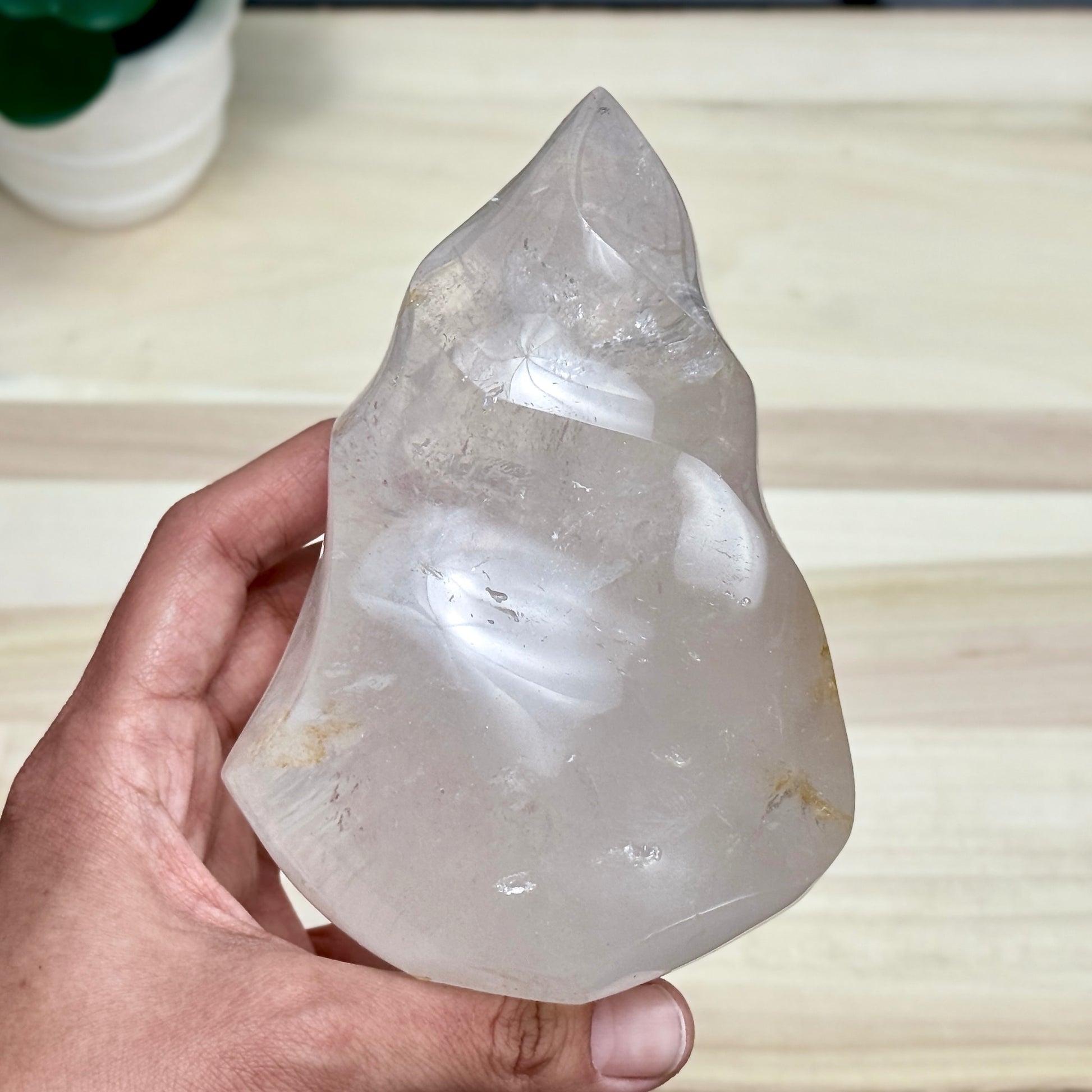 Clear Quartz Flame Carving B, 2 lb. 11.8 oz. - Itsy's Crystal Cove LLC