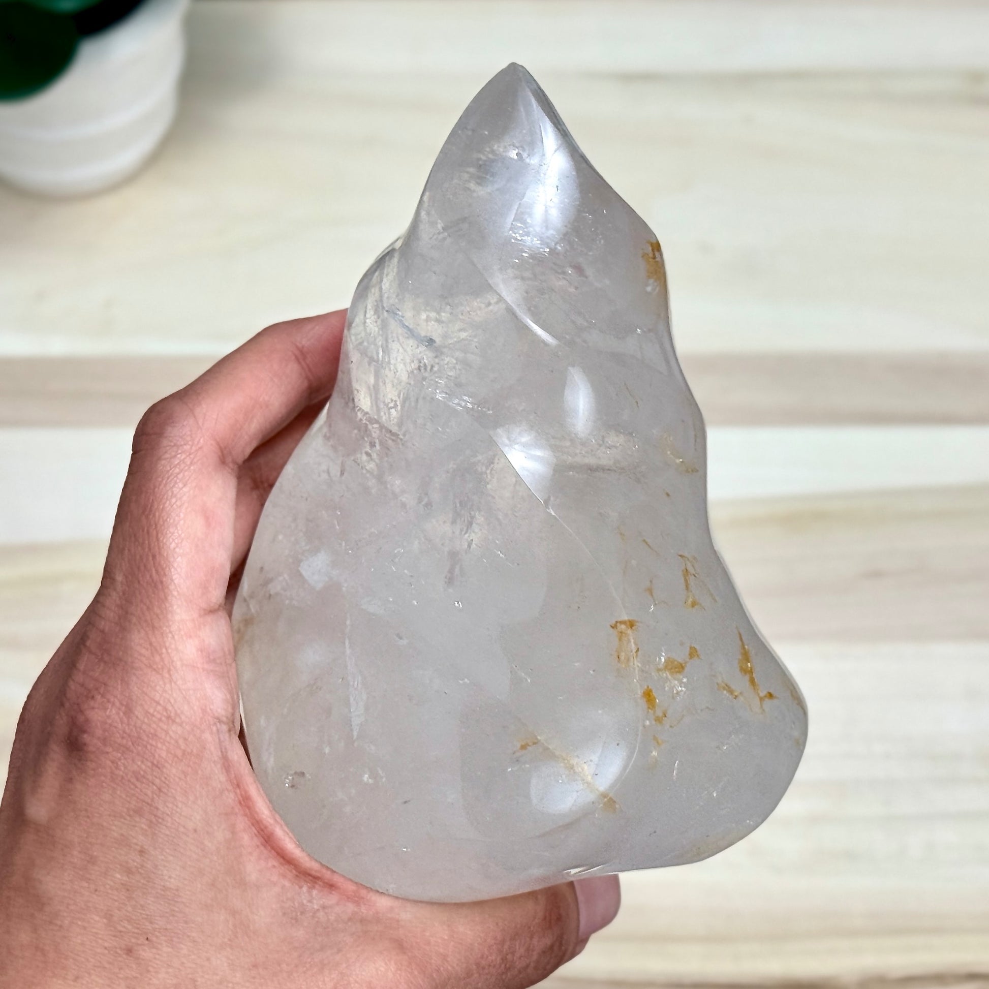 Clear Quartz Flame Carving B, 2 lb. 11.8 oz. - Itsy's Crystal Cove LLC
