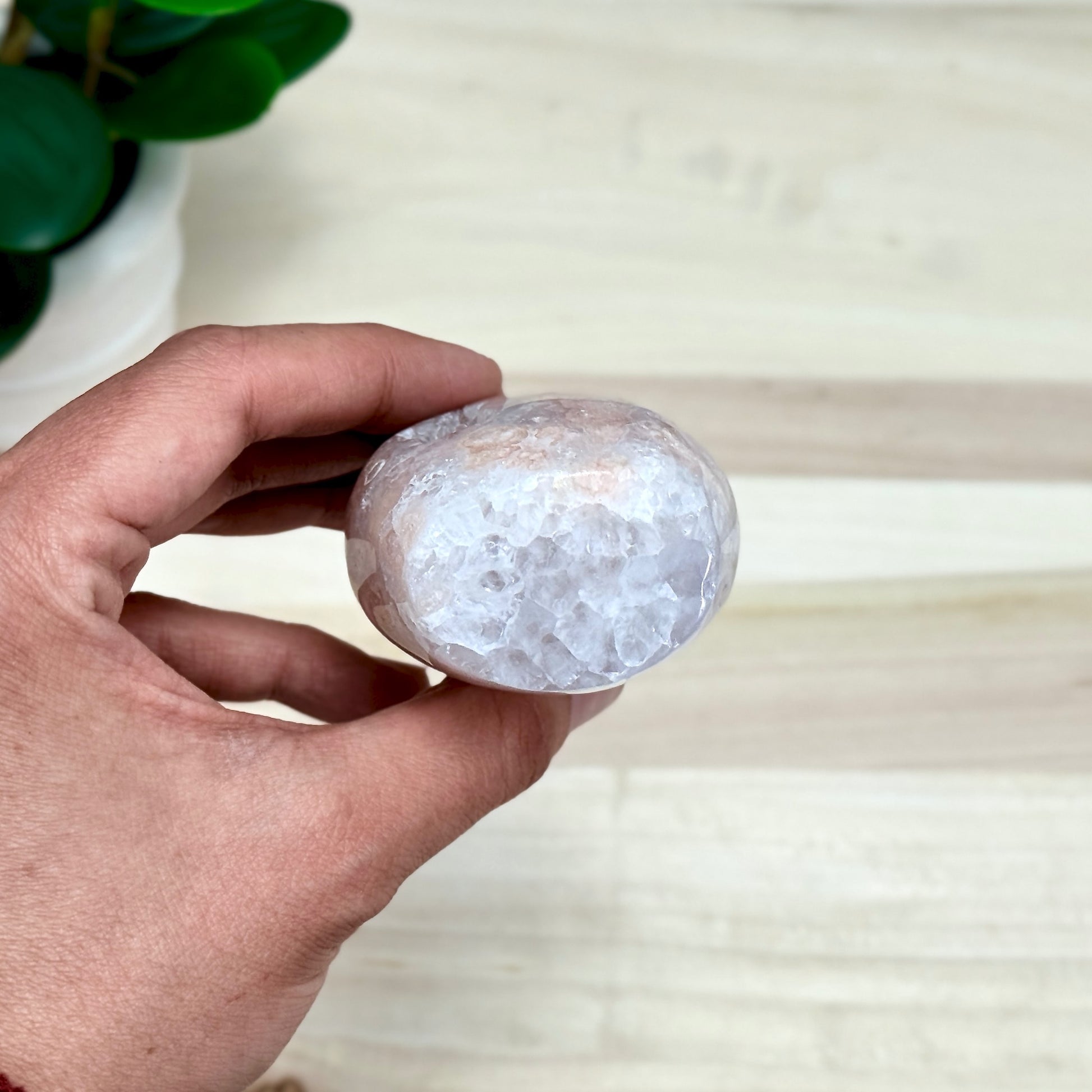 Light Pink Flower Agate Tear Drop Carving B, Itsy's Crystal Cove LLC