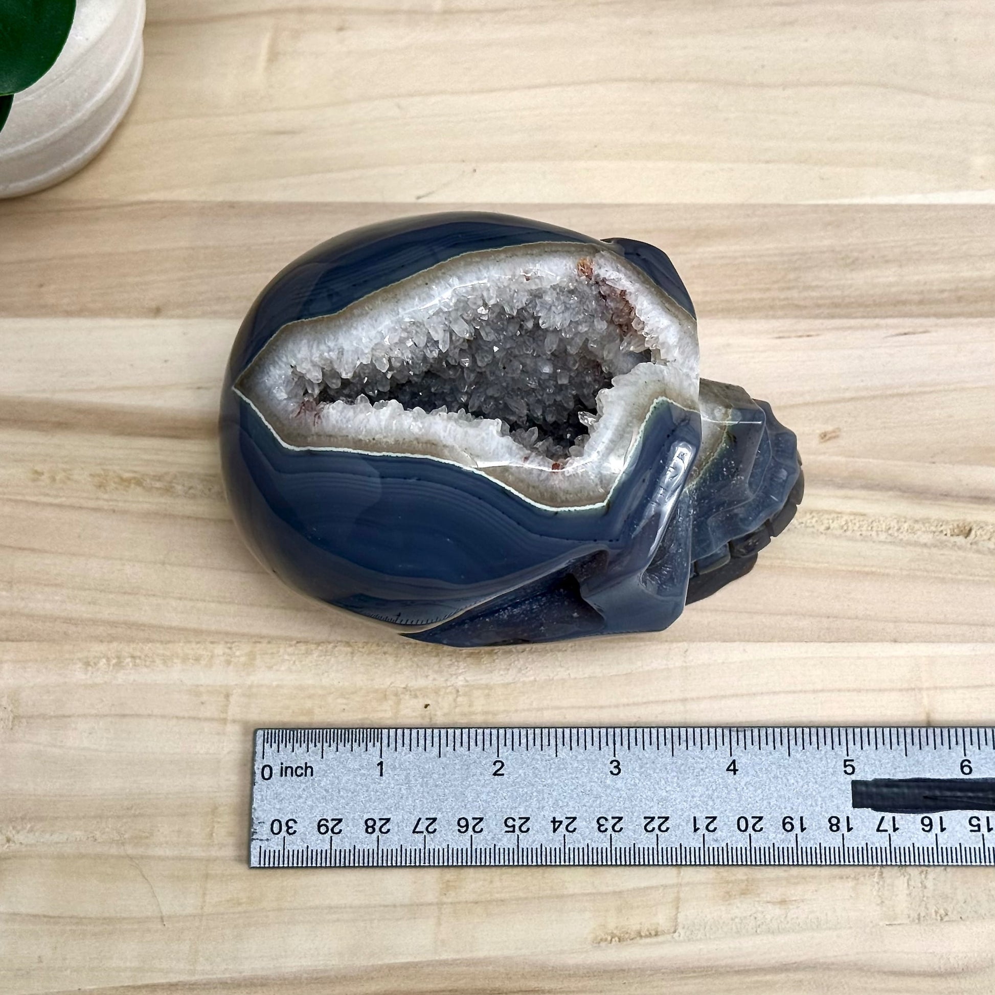 Large Drusy Agate Skull Carving, 2 lb. 9 oz.