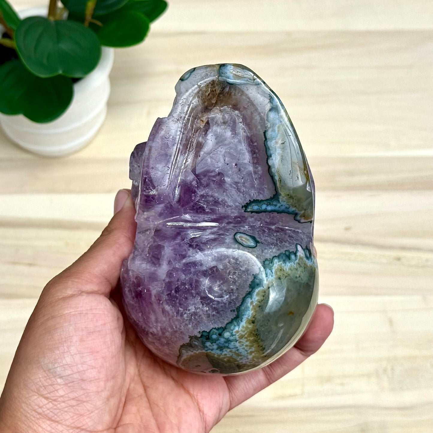 Large Drusy Amethyst Skull Carving, 2 lb. 6.1 oz. - Itsy's Crystal Cove LLC