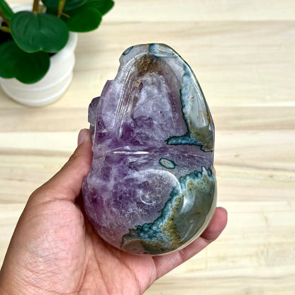 Large Drusy Amethyst Skull Carving, 2 lb. 6.1 oz. - Itsy's Crystal Cove LLC