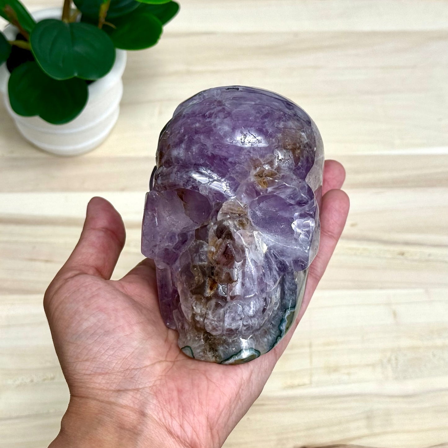 Large Drusy Amethyst Skull Carving, 2 lb. 6.1 oz. - Itsy's Crystal Cove LLC