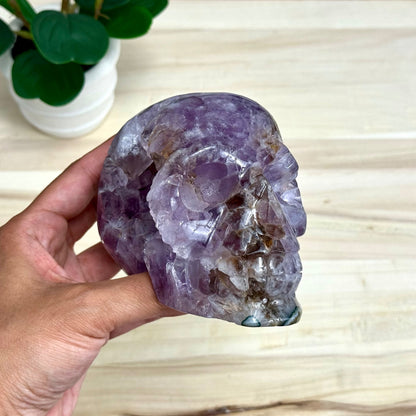 Large Drusy Amethyst Skull Carving, 2 lb. 6.1 oz. - Itsy's Crystal Cove LLC