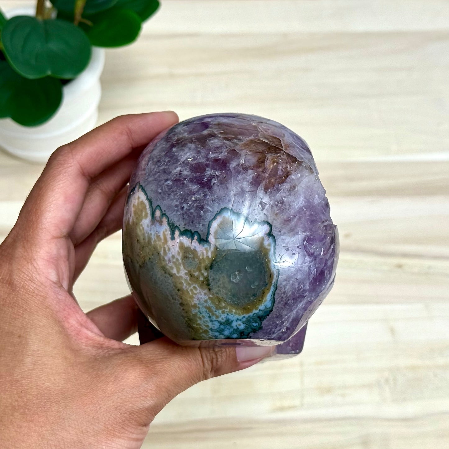 Large Drusy Amethyst Skull Carving, 2 lb. 6.1 oz. - Itsy's Crystal Cove LLC