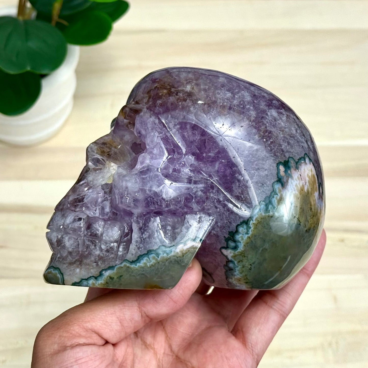 Large Drusy Amethyst Skull Carving, 2 lb. 6.1 oz. - Itsy's Crystal Cove LLC