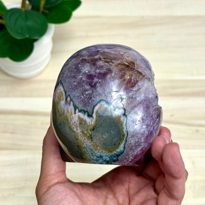Large Drusy Amethyst Skull Carving, 2 lb. 6.1 oz. - Itsy's Crystal Cove LLC