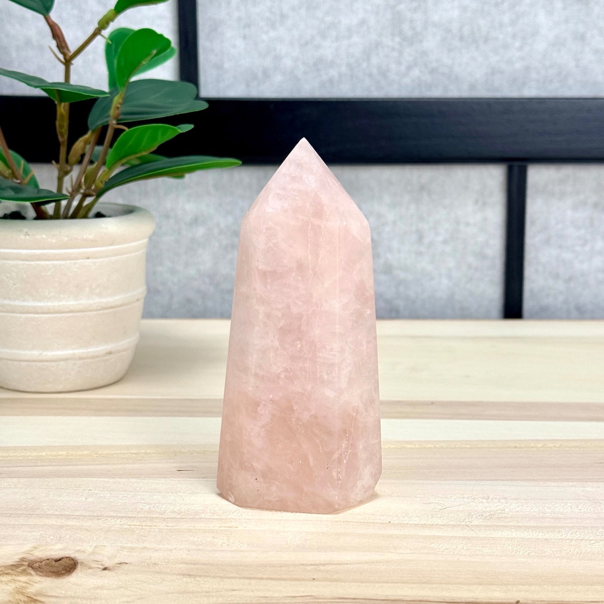 Rose Quartz Tower, 4.52 in. - Itsy's Crystal Cove LLC