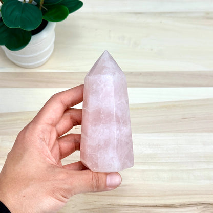 Rose Quartz Tower, 4.52 in. - Itsy's Crystal Cove LLC