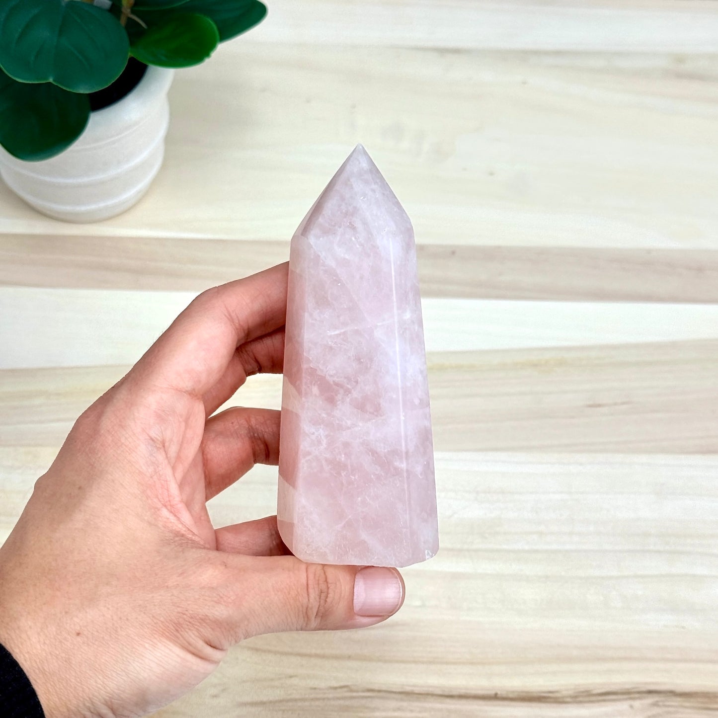 Rose Quartz Tower, 4.52 in. - Itsy's Crystal Cove LLC