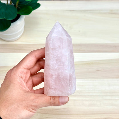 Rose Quartz Tower, 4.52 in. - Itsy's Crystal Cove LLC