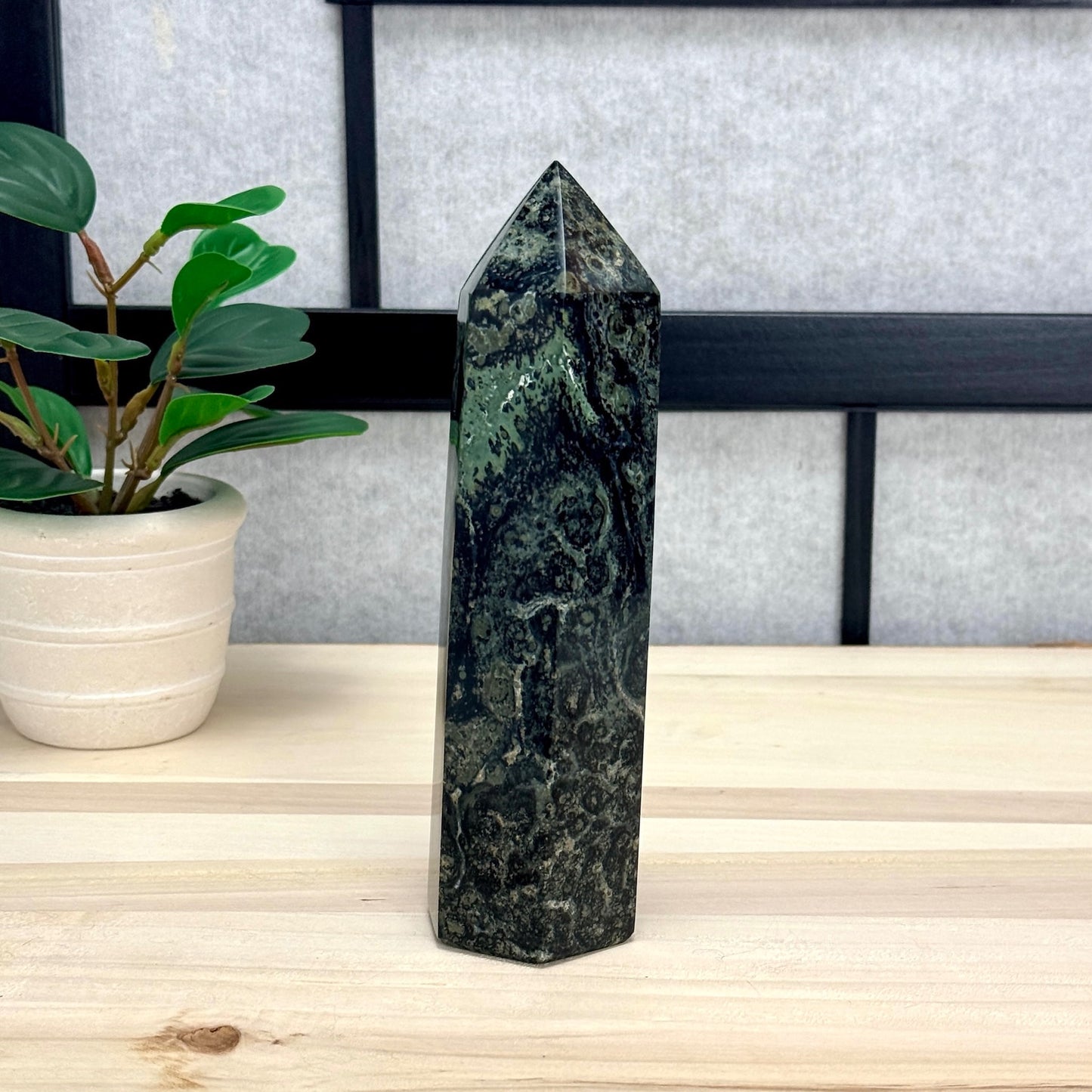 Kambaba Jasper Tower, 7.04 in. - Itsy's Crystal Cove LLC