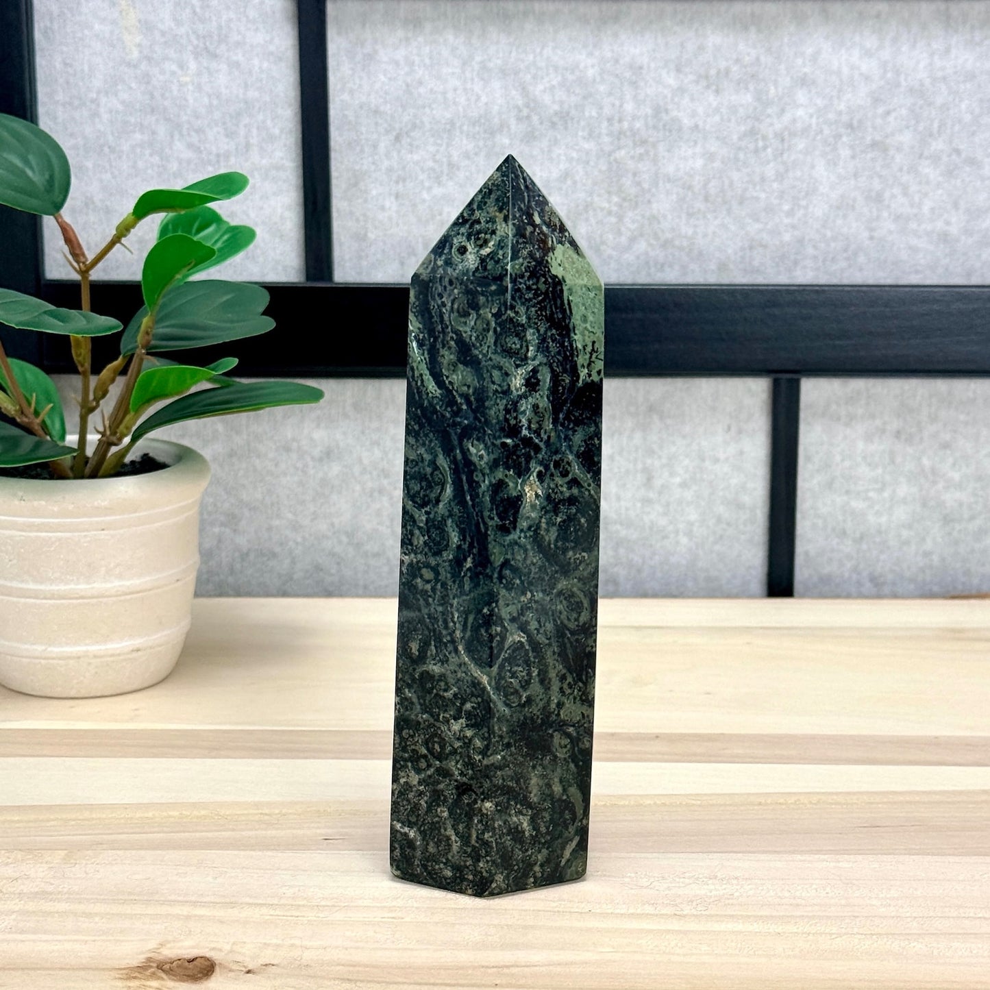 Kambaba Jasper Tower, 7.04 in. - Itsy's Crystal Cove LLC