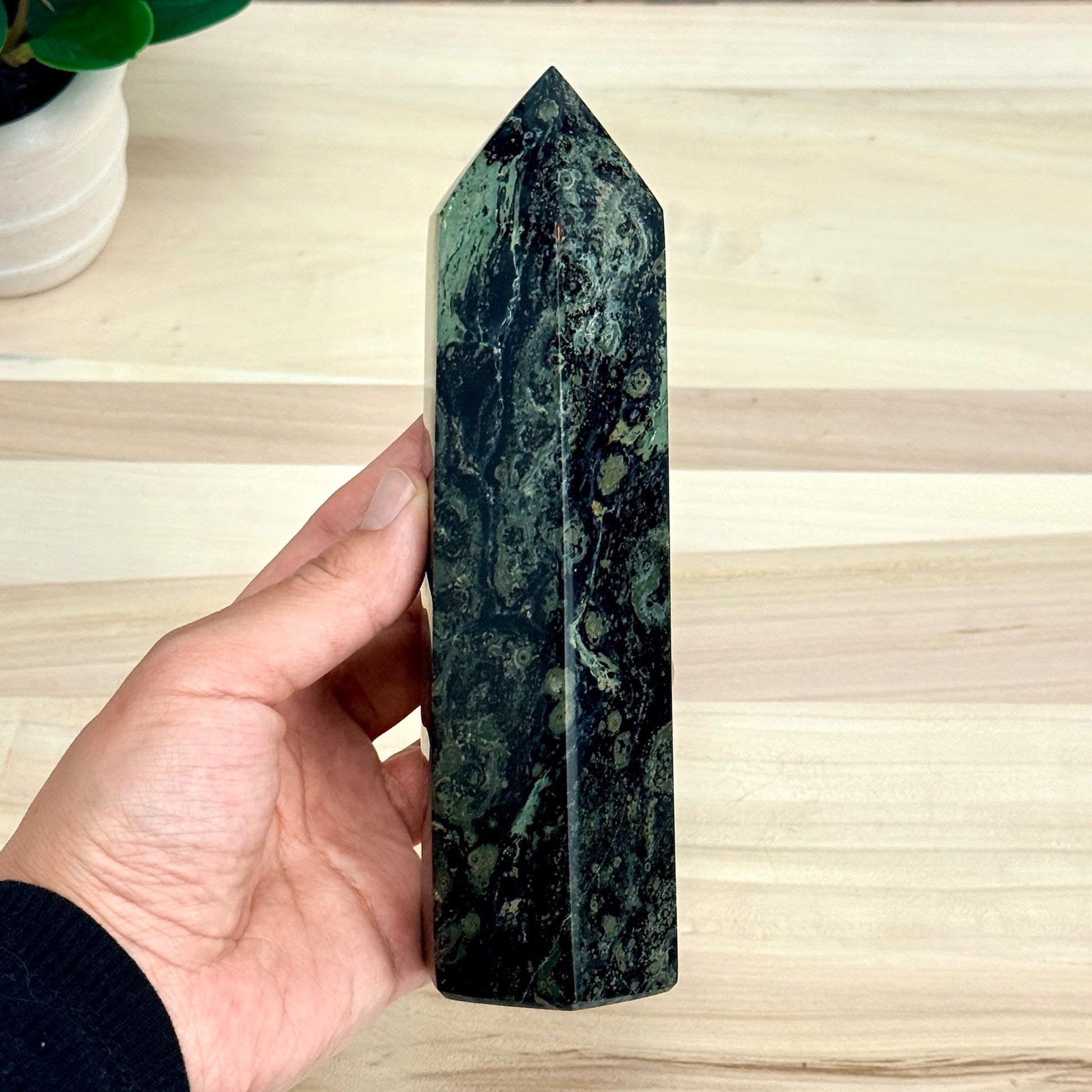 Kambaba Jasper Tower, 7.04 in. - Itsy's Crystal Cove LLC
