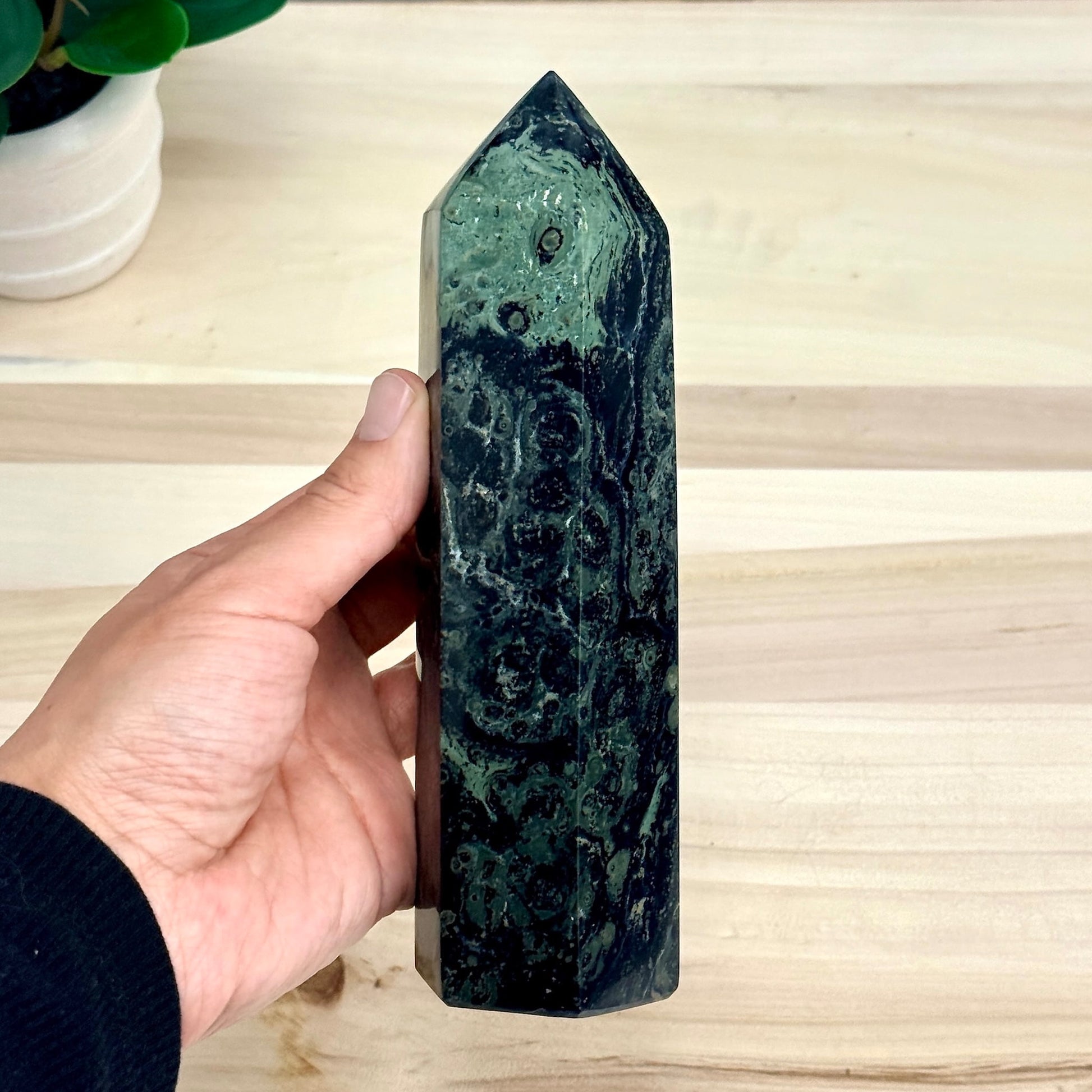 Kambaba Jasper Tower, 7.04 in. - Itsy's Crystal Cove LLC
