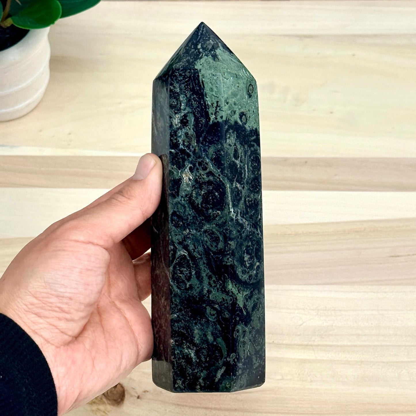 Kambaba Jasper Tower, 7.04 in. - Itsy's Crystal Cove LLC