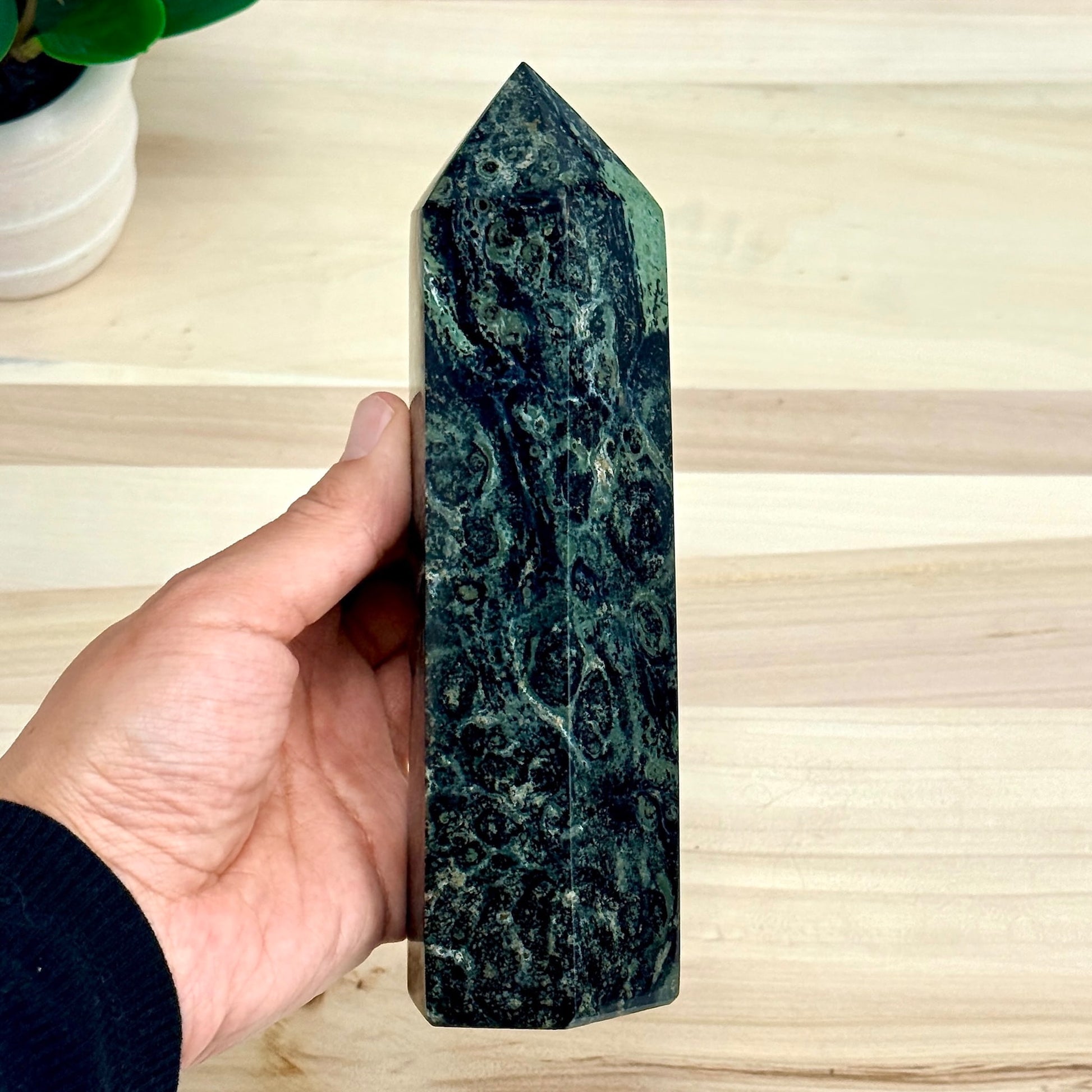 Kambaba Jasper Tower, 7.04 in. - Itsy's Crystal Cove LLC