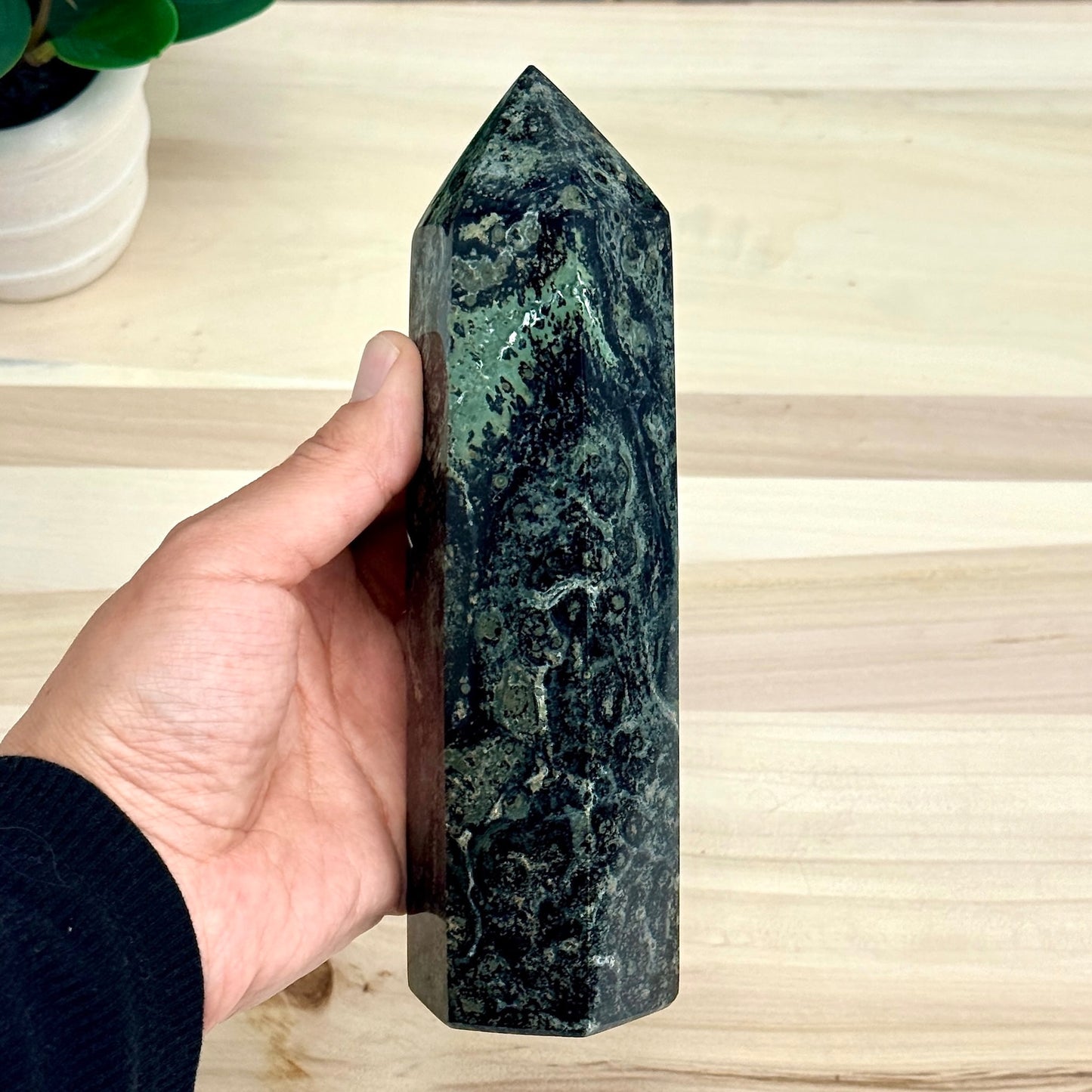 Kambaba Jasper Tower, 7.04 in. - Itsy's Crystal Cove LLC