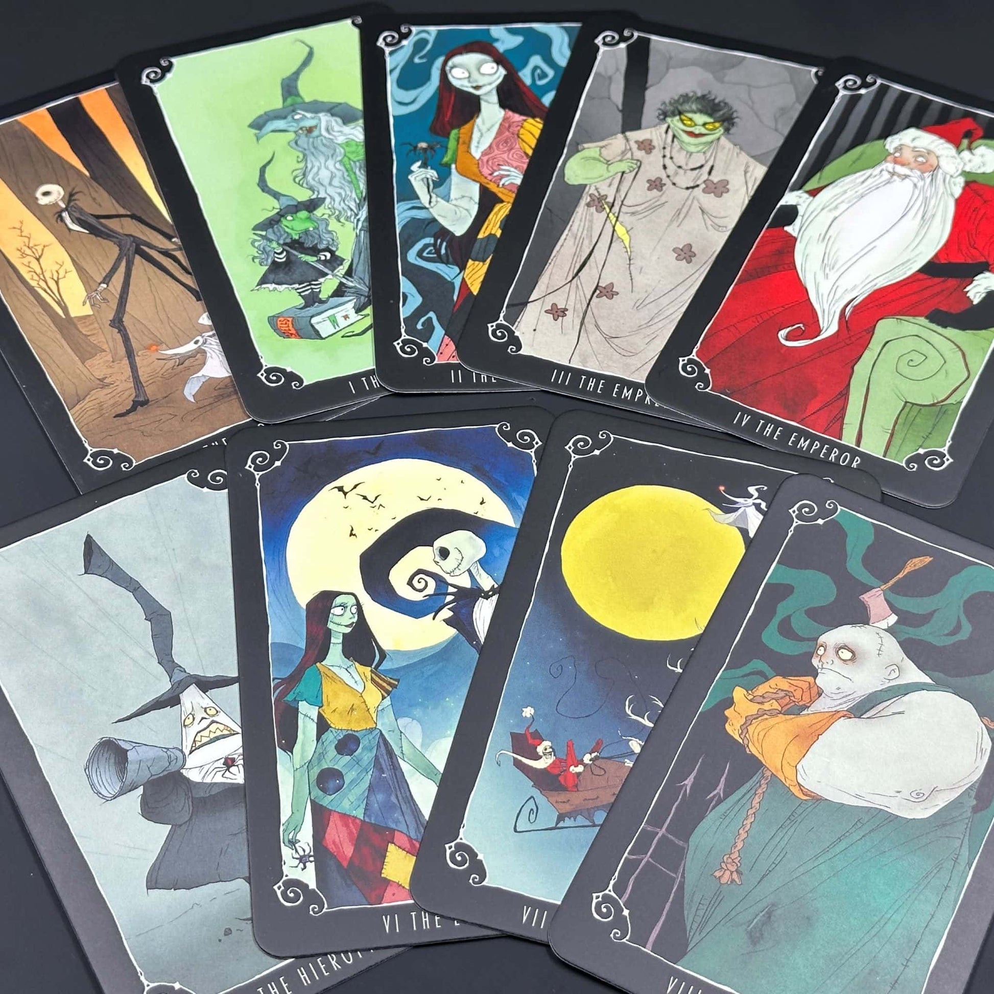 Tim Burton's The Nightmare Before Christmas Tarot Deck and Guidebook, written by Minerva Siegel, illustrated by Abigail Larson - Itsy's Crystal Cove LLC