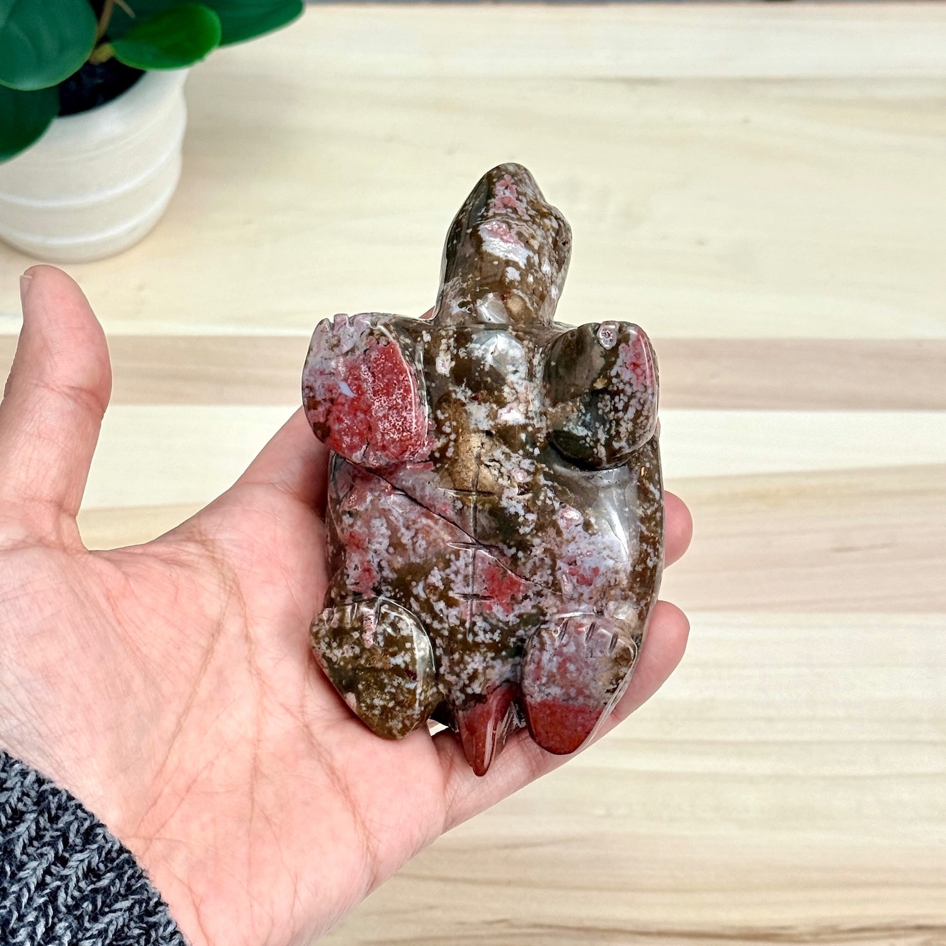 Sea Jasper Turtle Carving, Itsy's Crystal Cove LLC