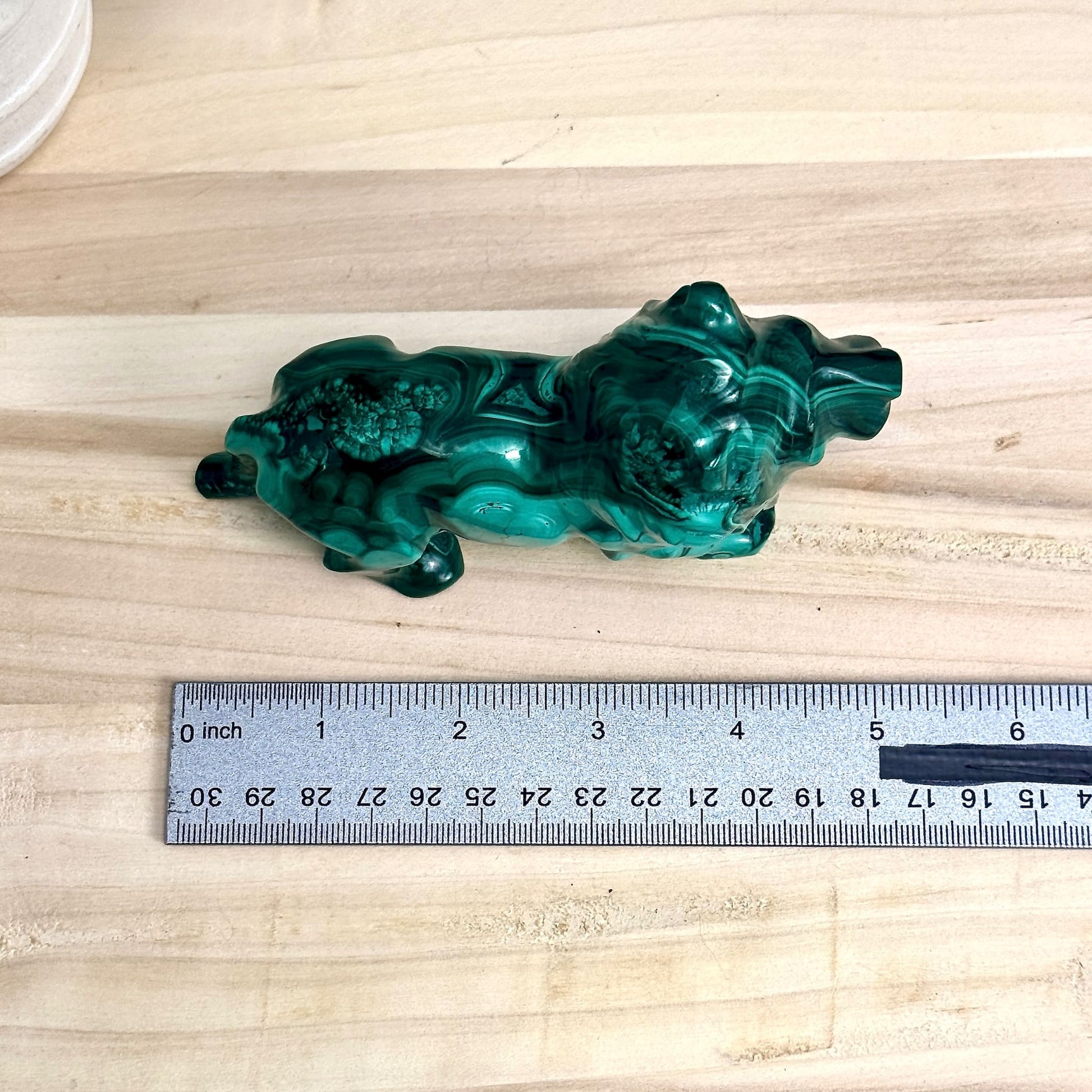 Malachite Lion Carving, 1 lb. 1 oz.