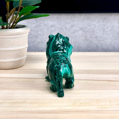 Malachite Lion Carving, 1 lb. 1 oz.