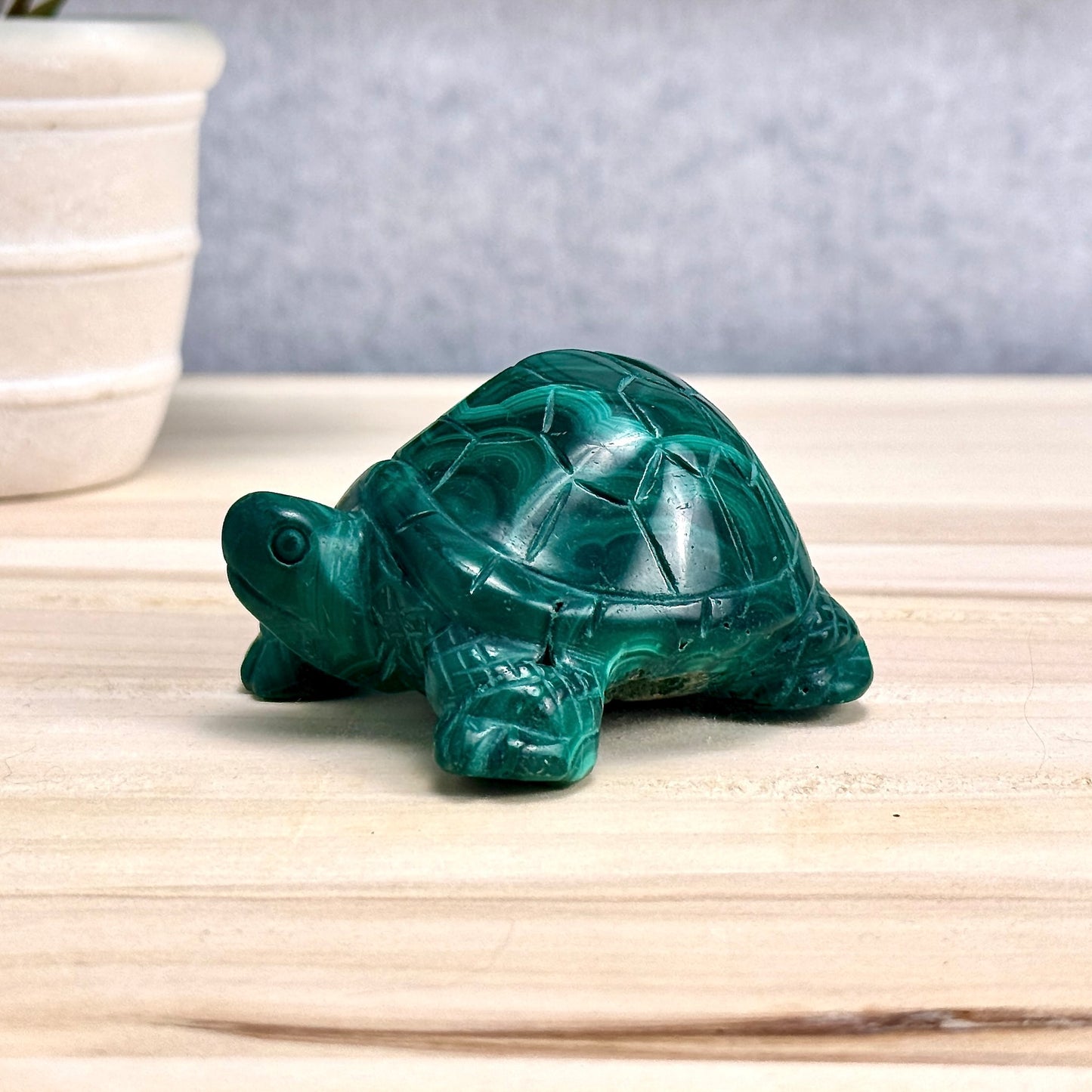 Malachite Turtle Carving, 9.1 oz.