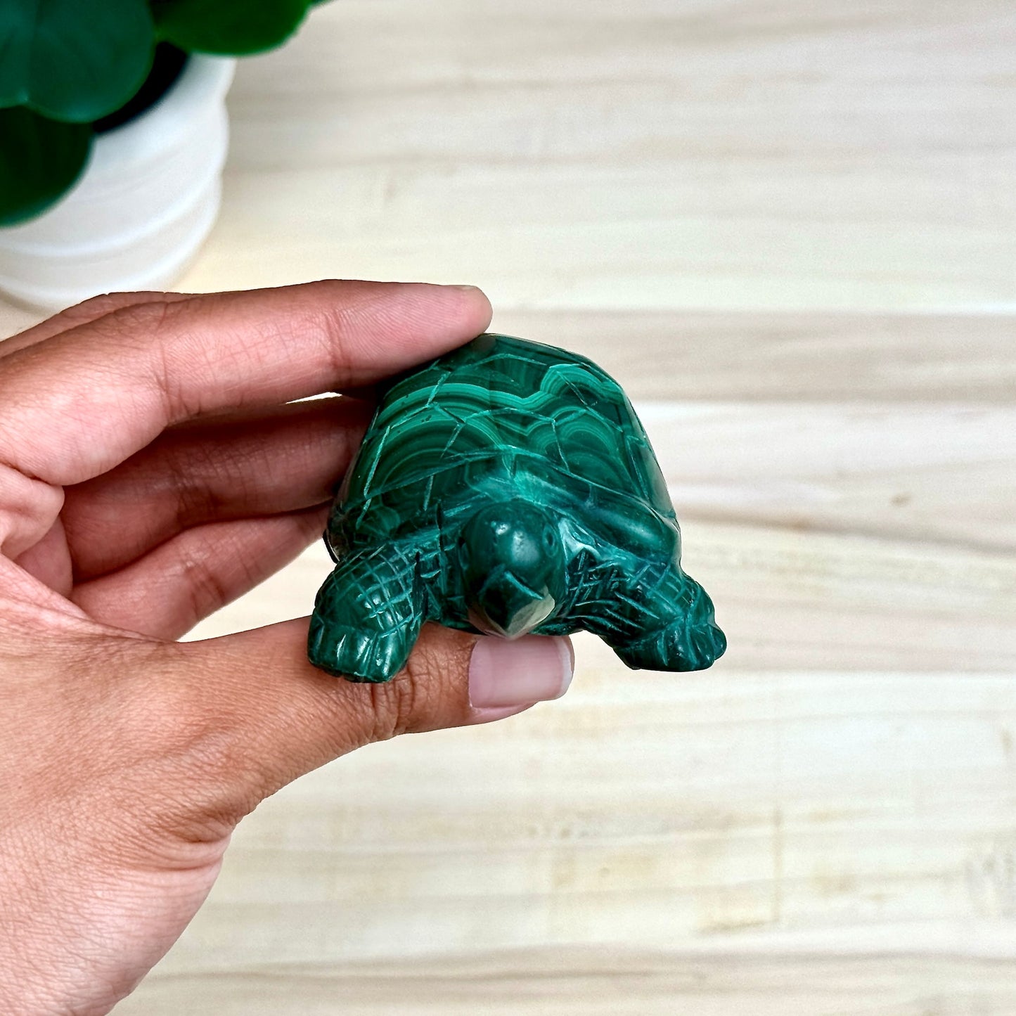 Malachite Turtle Carving, 9.1 oz.