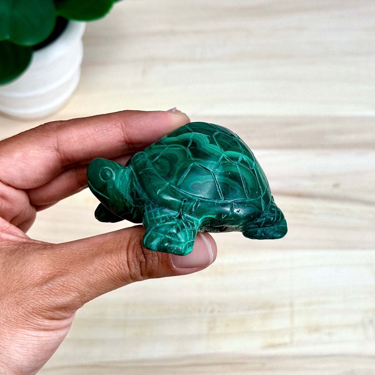 Malachite Turtle Carving, 9.1 oz.