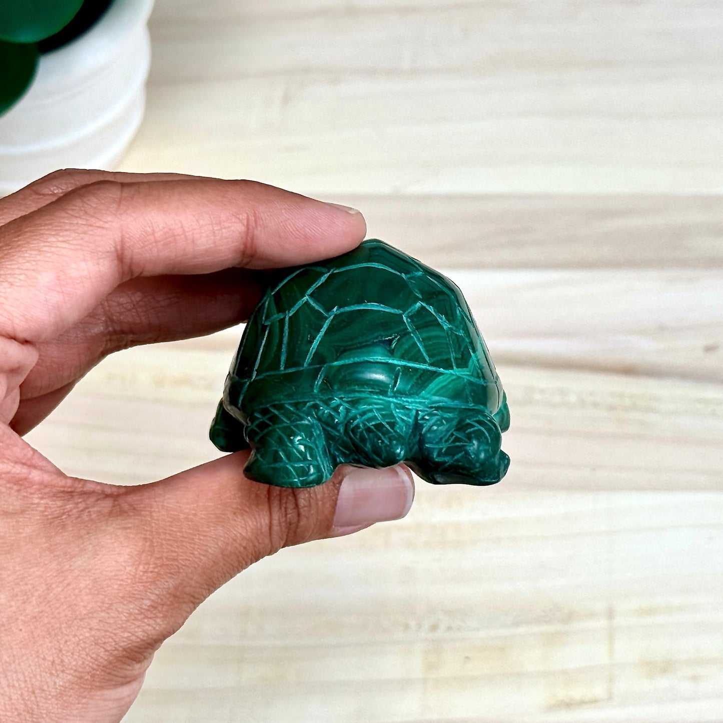 Malachite Turtle Carving, 9.1 oz.