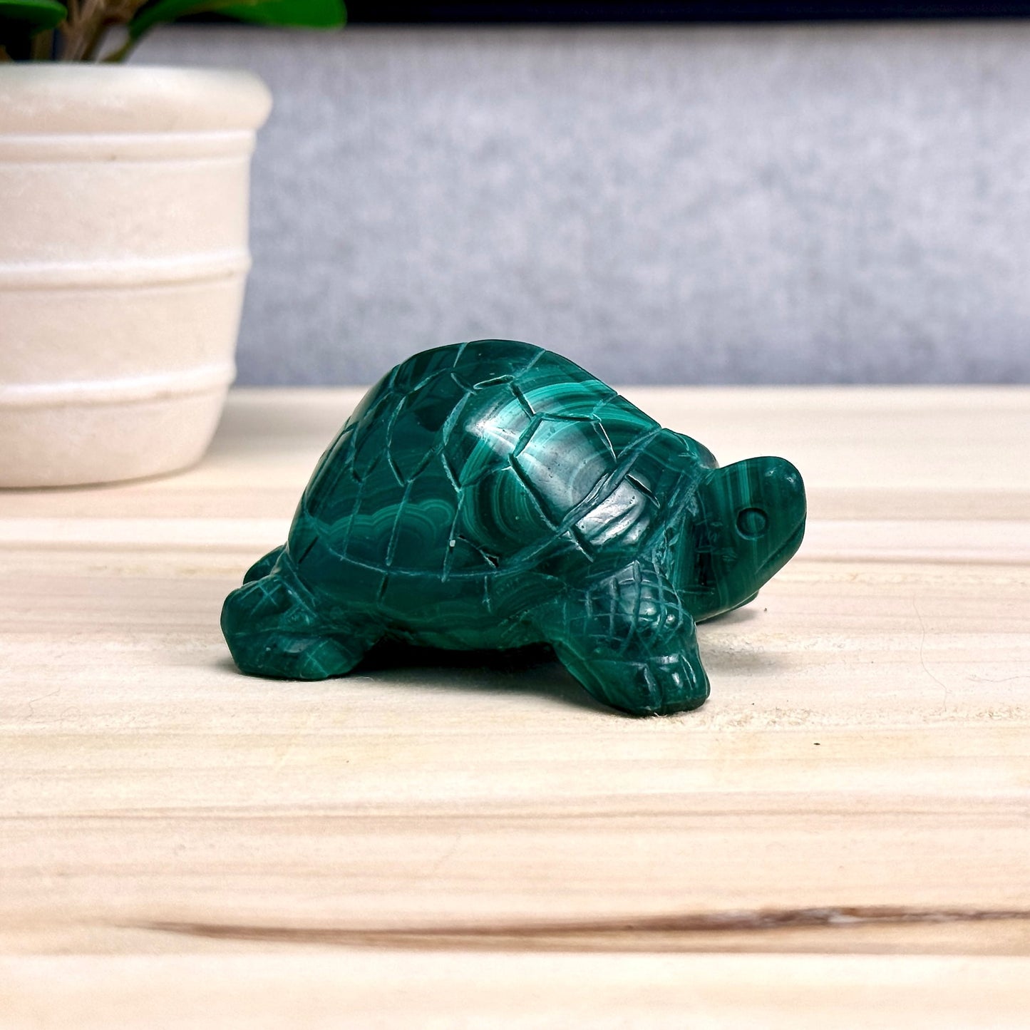 Malachite Turtle Carving, 9.1 oz.