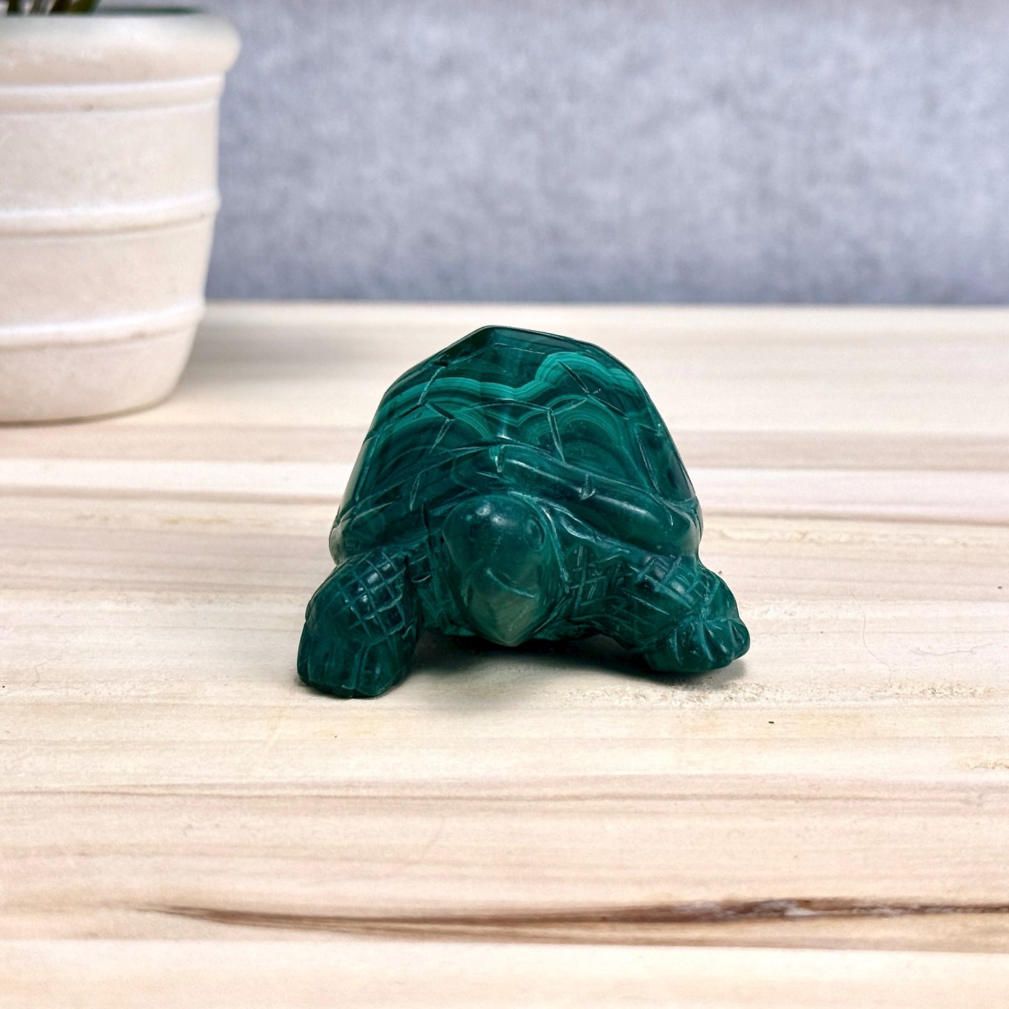 Malachite Turtle Carving, 9.1 oz.