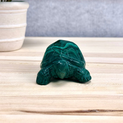 Malachite Turtle Carving, 9.1 oz.