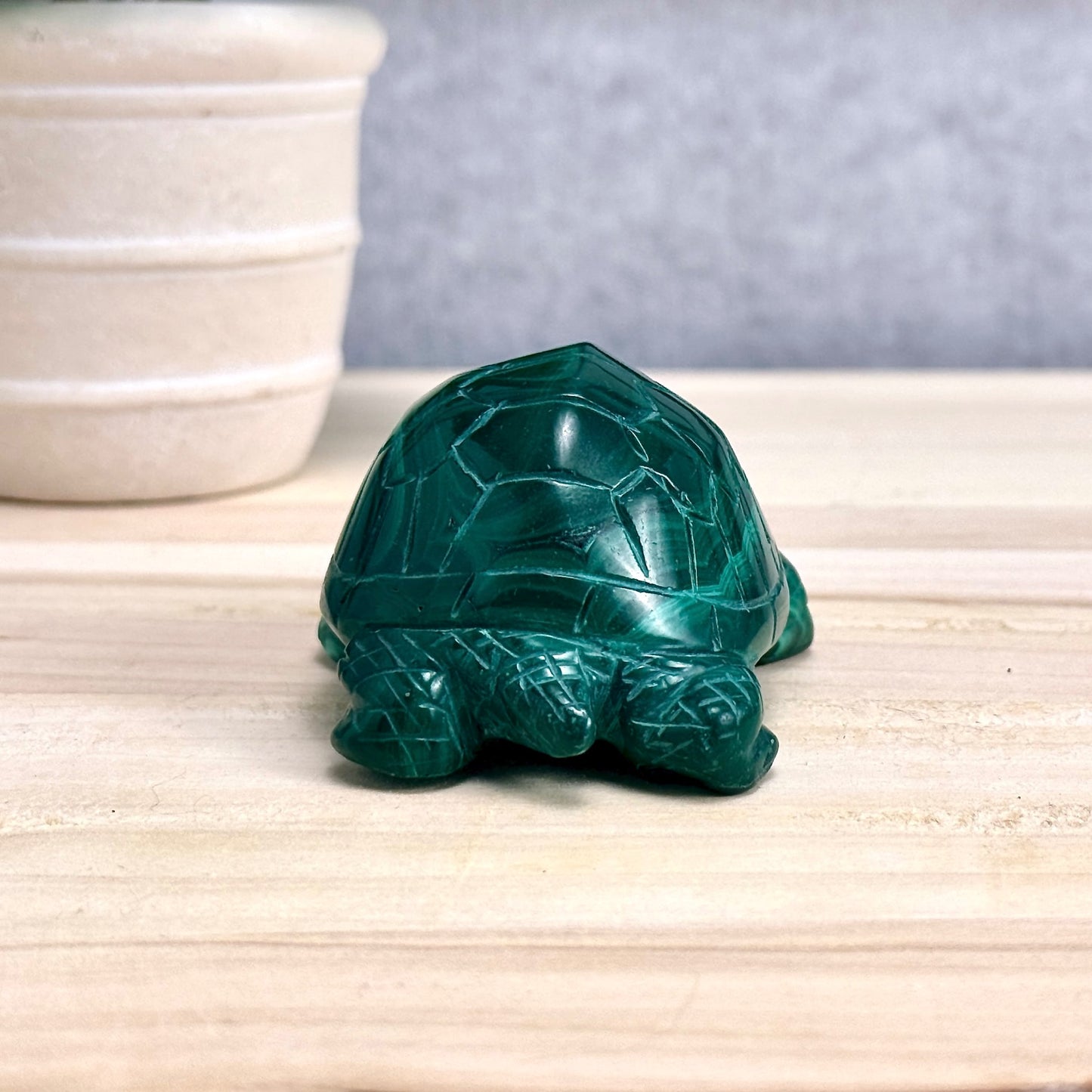 Malachite Turtle Carving, 9.1 oz.
