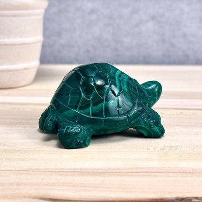 Malachite Turtle Carving, 9.1 oz.