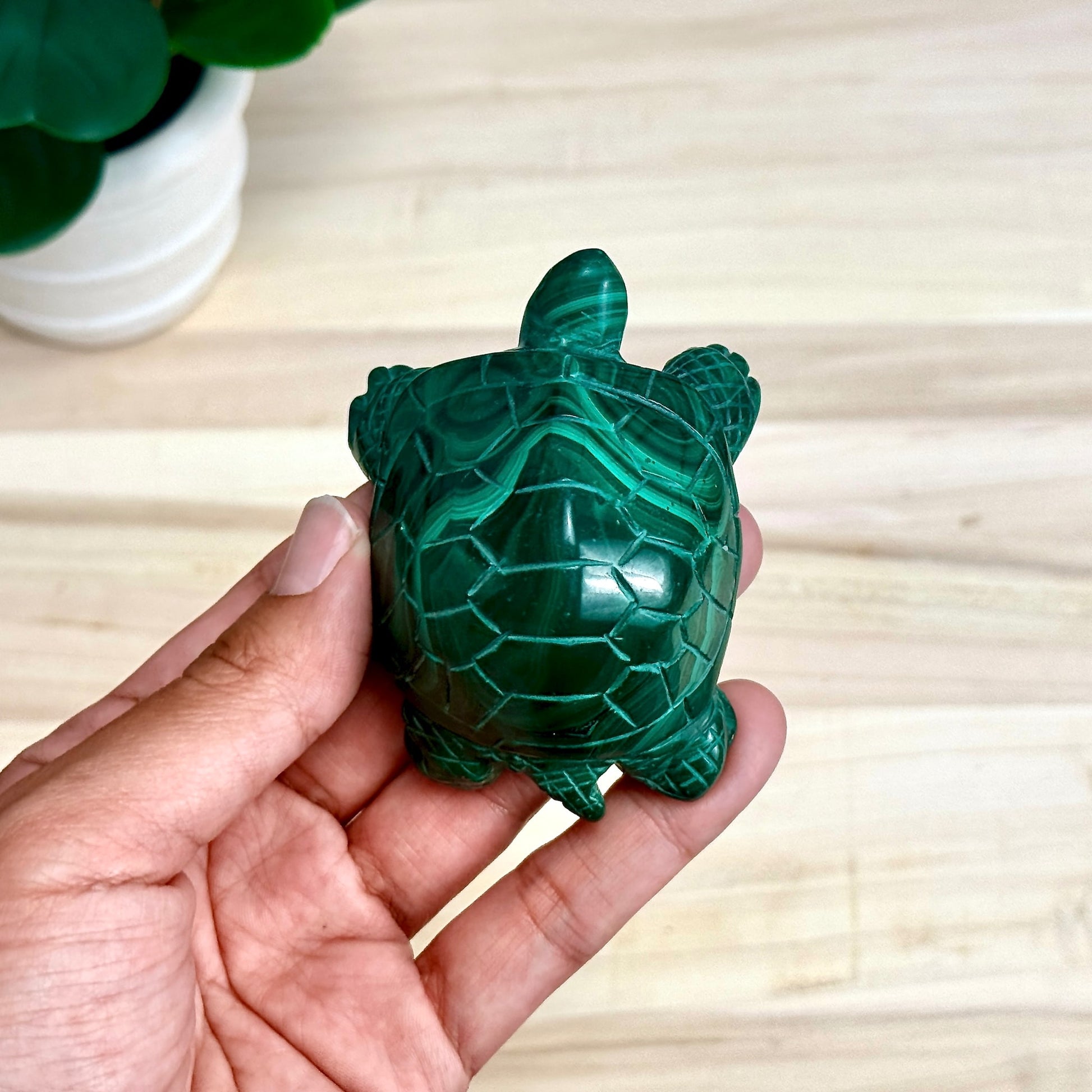 Malachite Turtle Carving, 9.1 oz.