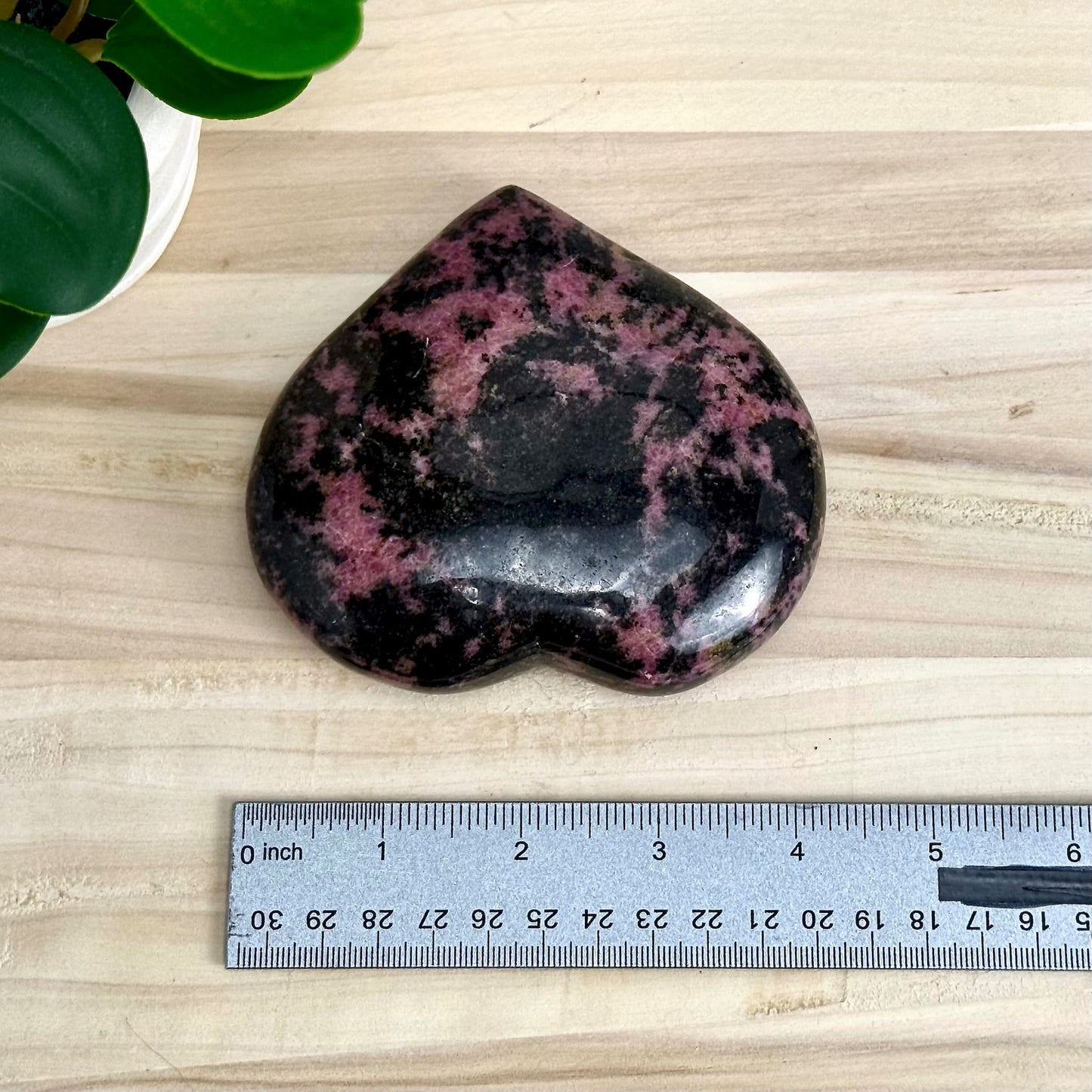 Rhodonite Heart Carving, 1 lb. 7 oz.